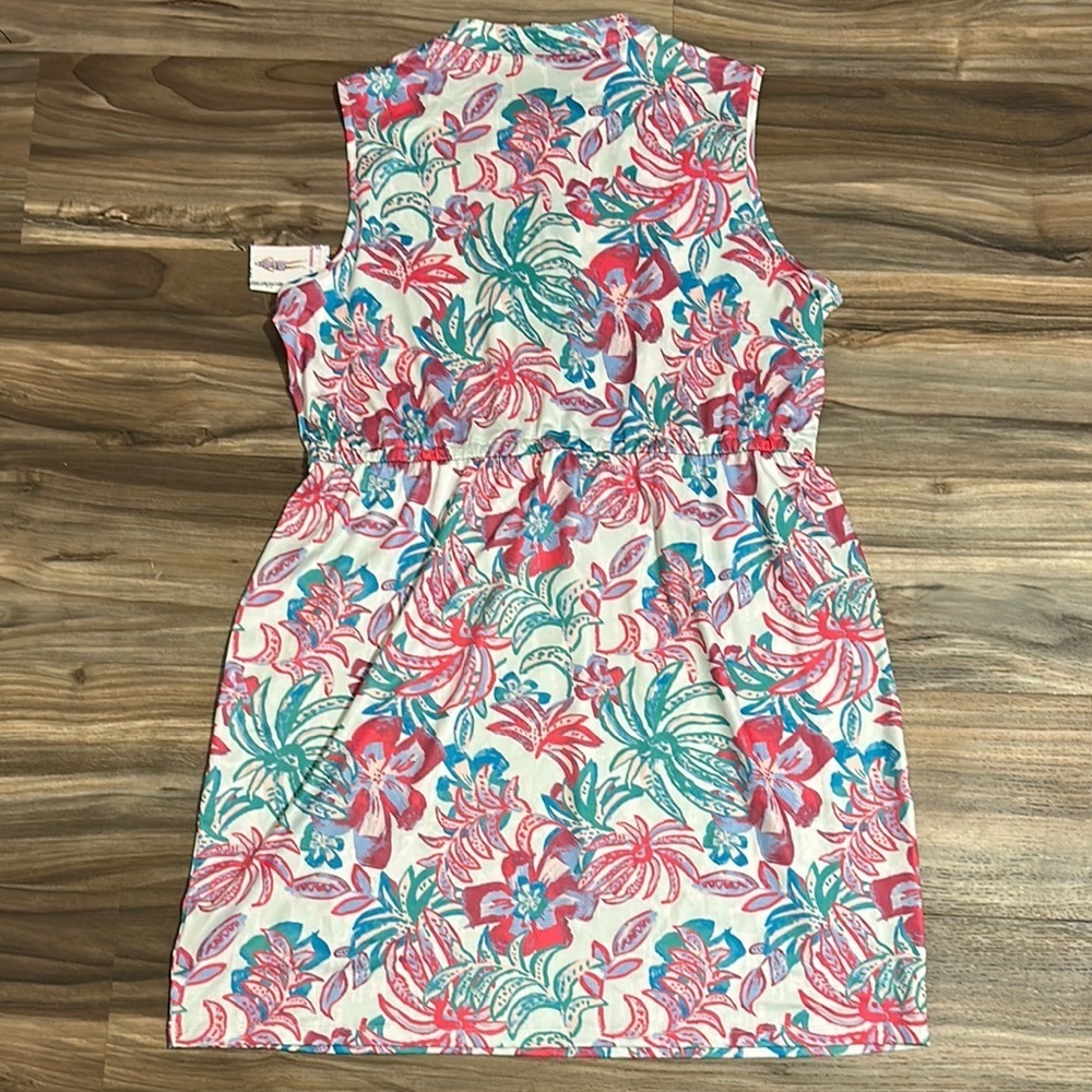 Stella Parker Dress Womens XL Hot Pink Floral Sleeveless Activewear UPF 30+ - Picture 10 of 13